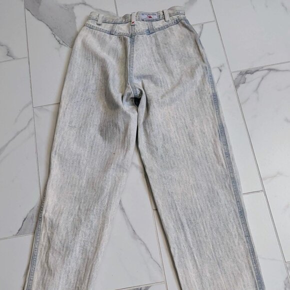Vintage 90's Rocky Mountain Bareback Jeans white wash Pinstripe 27x34 - Picture 9 of 12
